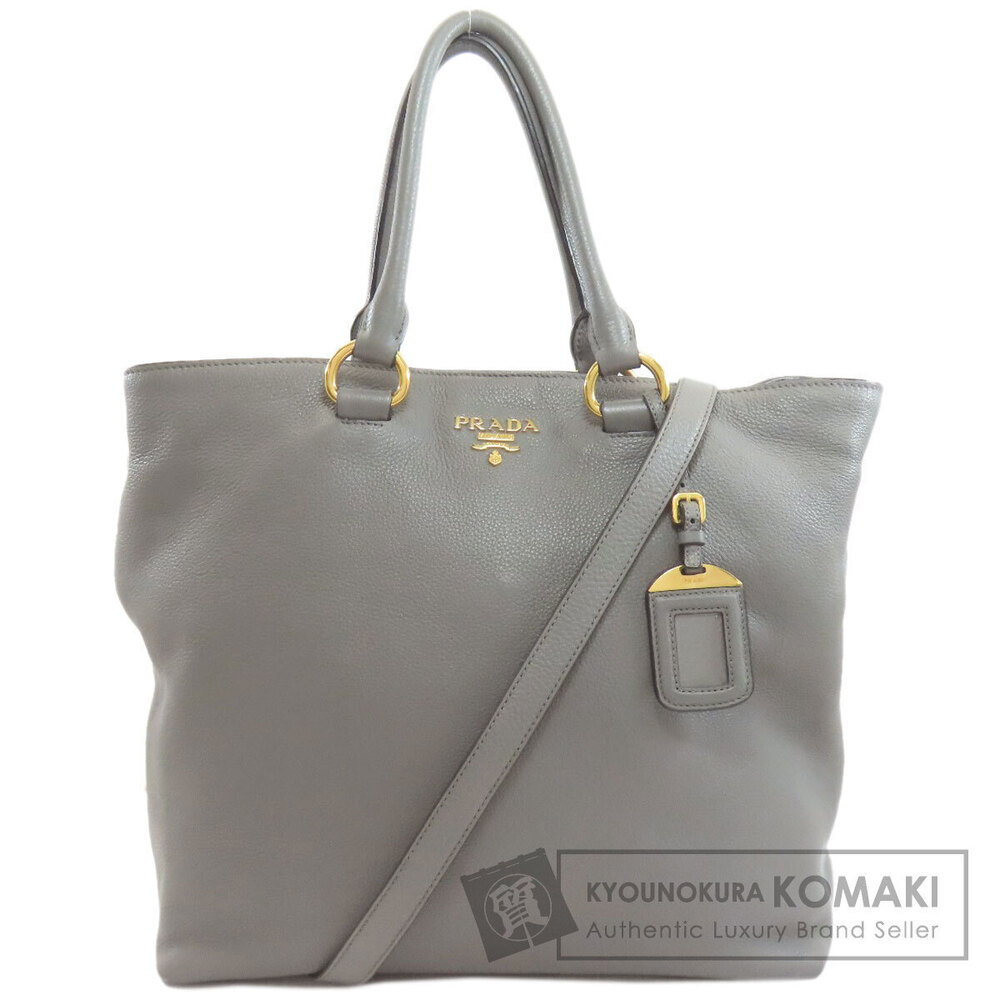 Prada Vitello Phenix Shopping Tote bag Gray Argilla